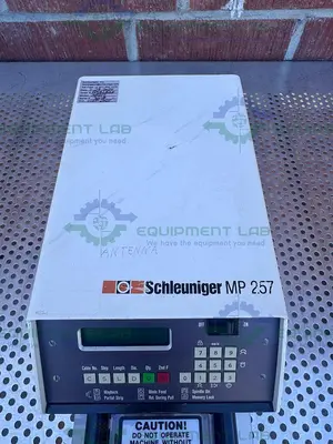 USED SCHLEUNIGER MP257 PROGRAMMABLE COAXIAL CABLE STRIPPING MACHINE