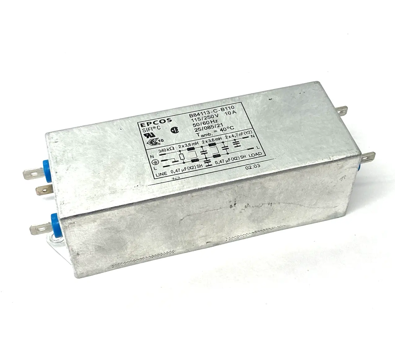 USED EPCOS SIFI-C POWER 2-LINE FILTER 10A 115/250V