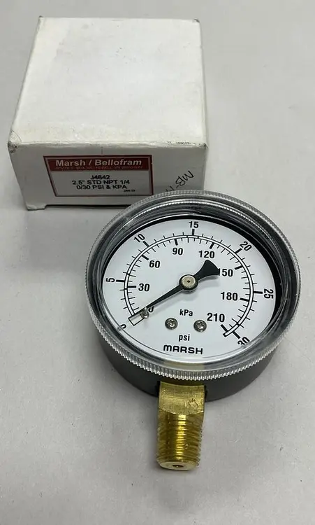 New | in-Stock MARSH / BELLOFRAM J4642 Universal Pressure Meters | Surplus Asset Holdings #1216803