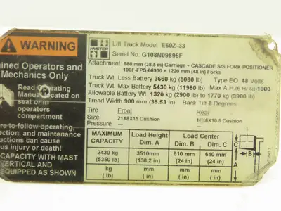 Danaher 83U03570A VMC 20 Vehicle Master Controller Rev 0002 Off E60Z-33 Forklift