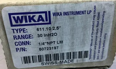 Used WIKA 50723197 Lab Manometers South Carolina US | Palmetto Automation #1257257