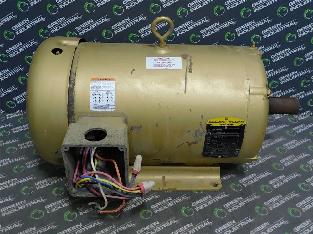 Baldor Reliance EM3714T Super-E Motor 10HP 208-230/460V 1770RPM 25.4-24/12A Used