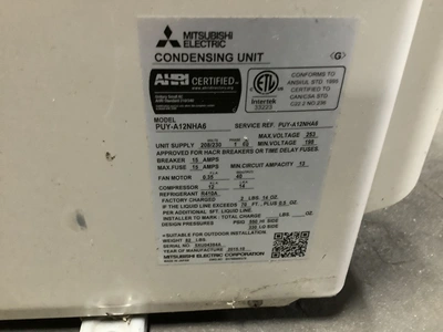 Used MITSUBISHI PUY-A12NHA6 Air Conditioning Equipment Michigan US | Miedema Asset Management Group #1423474