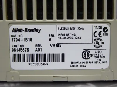 Allen Bradley 1794-IB16/A Flex I/O 24VDC Input Module Rev. A01 Used