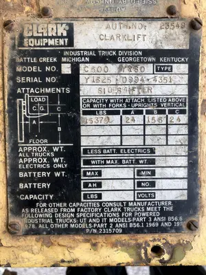 15,000 LBS CLARK PNEUMATIC TIRE DIESEL FORKLIFT: STOCK #17889