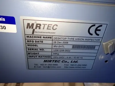 Used 2006 MIRTEC CO MV2HTL Automated Optical Inspection (PCB AOI) Ohio US | HGR 24 #756392