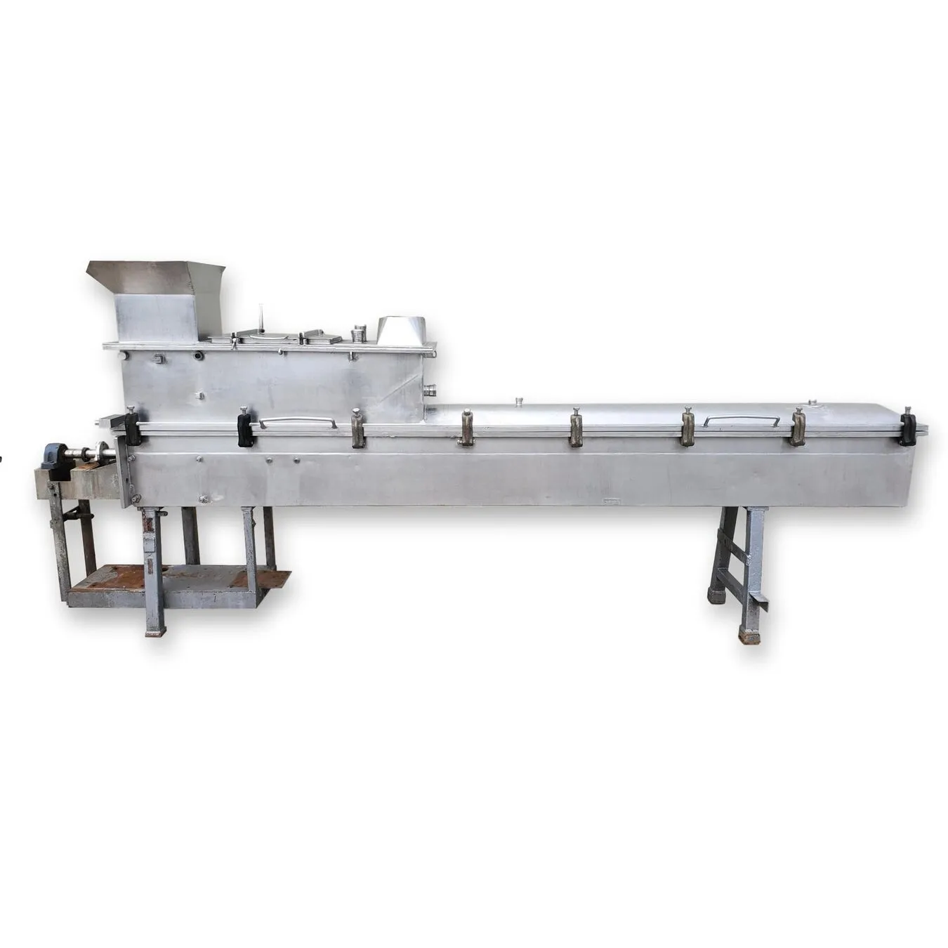 Used 8"dia. Stainless Steel Single Auger Steam Cheese Cooker Conveyor Processor