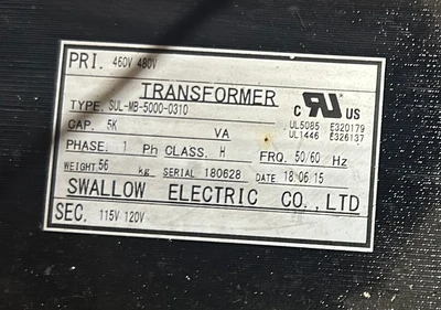 USED SWALLOW ELECTRIC SUL-MB-5000-0310