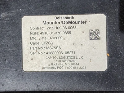 Beissbarth MS75SA Tire Mounter/Demounter