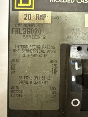 New | in-Stock SQUARE D FAL36020 Miscellaneous Equipment (Electrical & Power) | Surplus Asset Holdings #1203566
