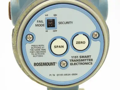 Rosemount 1151LT6SA0A22DL4C9 Pressure Transmitter 45VDC 285PSI 3" Flange Mounted
