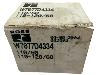 NEW ROSS CONTROLS W7077D4334 SOLENOID VALVE 110/120 50/60