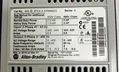 USED ALLEN-BRADLEY 20AD5P0A0AYNNNC0