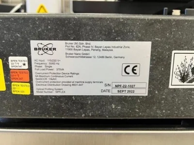 USED BRUKER NPFLEX 3D OPTICAL PROFILING SYSTEM