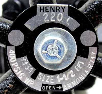 NEW HENRY 220C SHUT OFF VALVE A230-1C SIZE 1-1/2" FPT CONNECTIONS