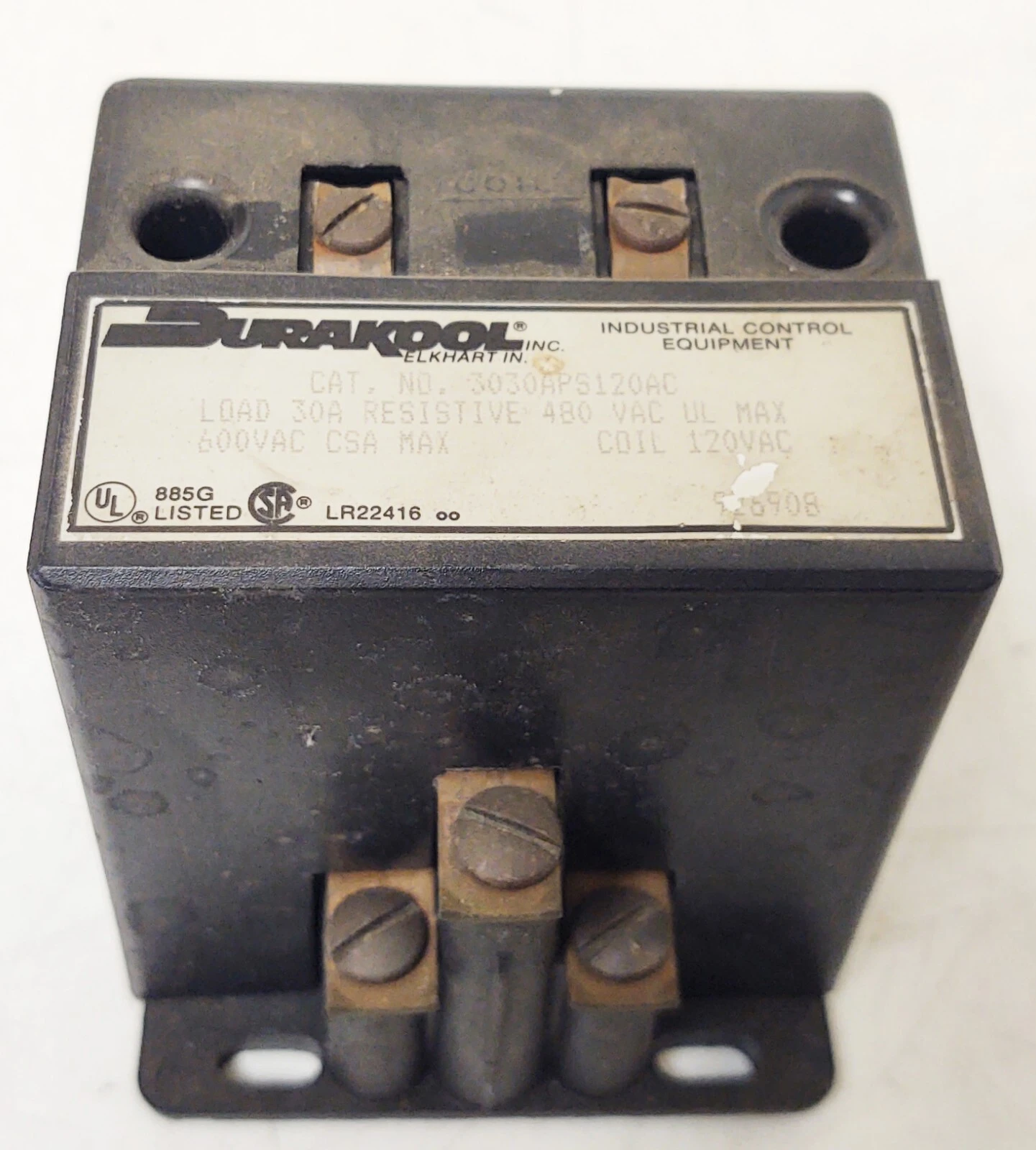🔥DURAKOOL 3 Pole Control Relay 3030APS120AC, 30A 480VAC 120V Coil