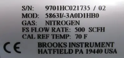 NEW BROOKS 5863 MASS FLOW SENSOR 5863I/-3A0D1HB0 9701HC021735/02