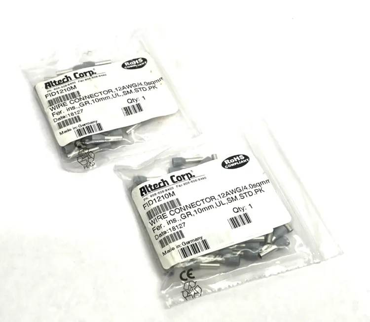 New | in-Stock Altech Insulated Crimp Ferrule 12AWG/4.0sqmm 50-PACK, LOT OF 2 Electrical Fittings Michigan US | Maverick Industrial Sales #1390695