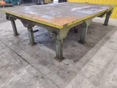 148" X 98" HEAVY DUTY STEEL LAYOUT WELDING SHOP TABLE: STOCK #23565