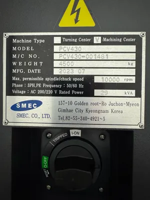 2023 SMEC PCV 430 Vertical Machining Centers | Machinery Source, LLC (11)