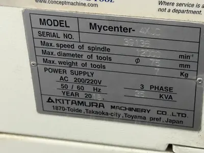 Used 2018 KITAMURA MYCENTER 4XID Vertical Machining Centers Minnesota US | Source Machinery Sales #1278789