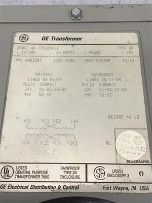 Used GENERAL ELECTRIC   GE 9T51B0011 Transformers Michigan US | Ideal Machinery #1250241