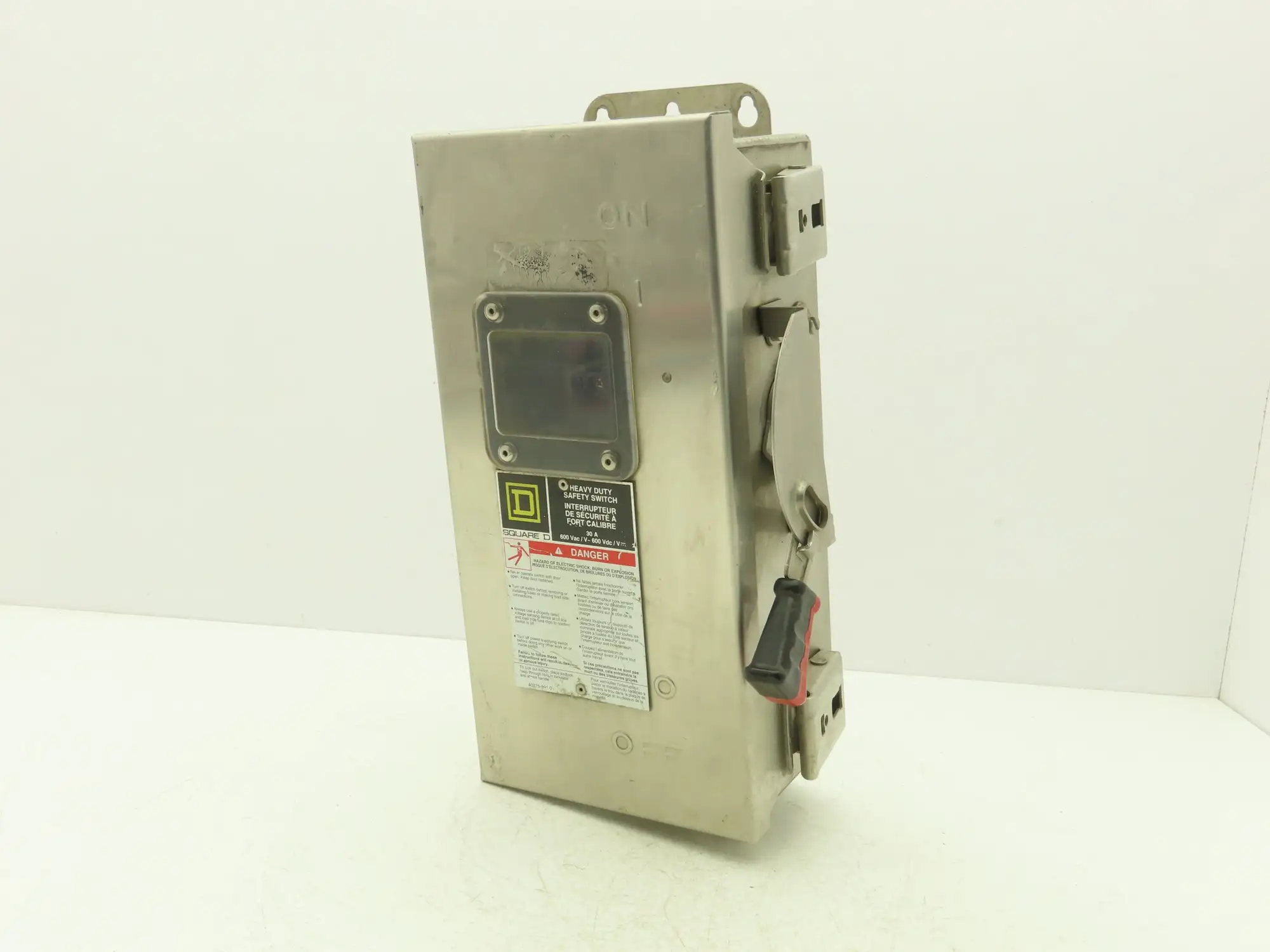 Square D CHU361DS Safety Disconnect Switch 30A 600V 30HP Non Fused 3P Stainless