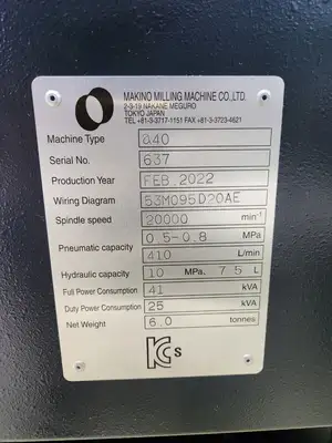 Used 2022 MAKINO A40 Horizontal Machining Centers Ontario CA | Brennan Machinery #1411662