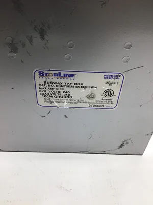 Starline Cat: No: CBMT5E28-(2)430RR9W-4 Busway Tap Box 30A 240V