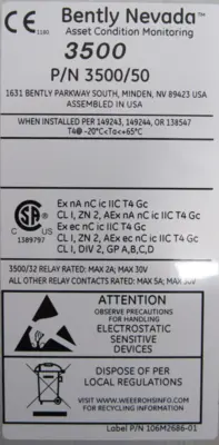 NEW BENTLY NEVADA 3500/50M TACHOMETER MODULE 286566-02P 138708-01