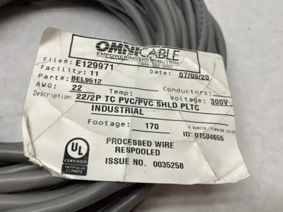 New | in-Stock BELDEN HIGH PERFORM INSTR, 2 PR #22 STR TC, PVC INS E2, OS, PVC JKT, PLT Misc Industrial Equipment | Maverick Industrial Sales #1101657