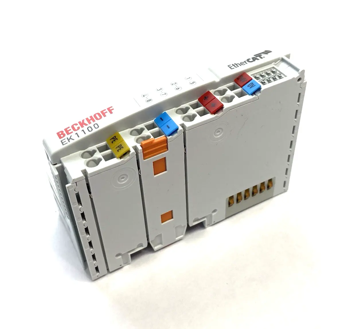 USED BECKHOFF ETHERCAT COUPLER TERMINAL MODULE, 2X RJ45 SOCKET CONNECTIONS
