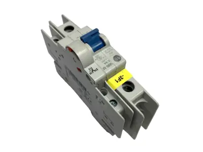 USED ALLEN-BRADLEY CIRCUIT BREAKER 6A W/  1489-AMRA3 AUX CONTACT