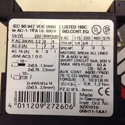 USED SIEMENS 3RT1015-1JB41