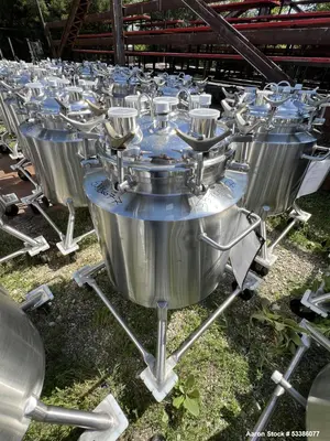 Used Precision Stainless Vertical Stainless Steel Jacketed Tank – With Casters