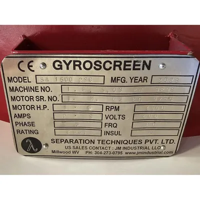 USED SEPARATION TECHNIQUES PVT LTD SA 1500 2SC
