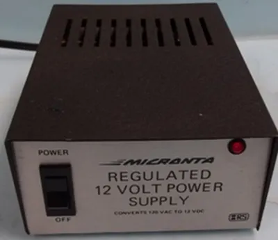 QTY. 1. MICRONTA REGULATED 12 VOLT POWER SUPPLY CO...