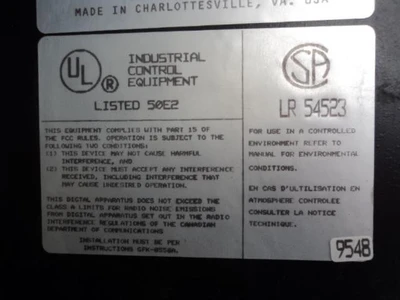 Used INDUSTRIAL CONTROL EQUIPMENT _UNKNOWN_ Programmable Logic Controllers | OCO Industrial #1643842