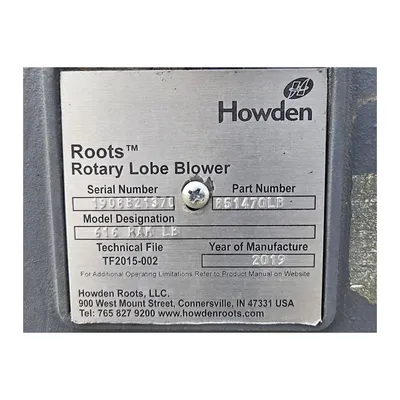 USED HOWDEN ROOTS LLC 616 RAM LB