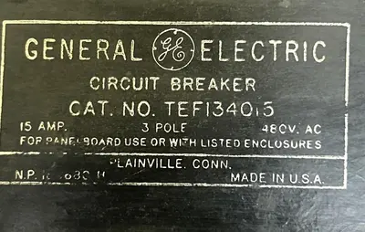 Used GE TEF134015 Miscellaneous Equipment (Electrical & Power) Ohio US | Surplus Asset Holdings #1245026