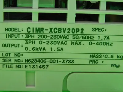 USED YASKAWA CIMR-XCBV20P2
