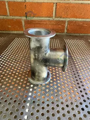 Used 3 WAY STAINLESS STEEL KF 50 NIPPLE VACUUM FITTING Valves/Fittings California US | Equipment Lab #1317054