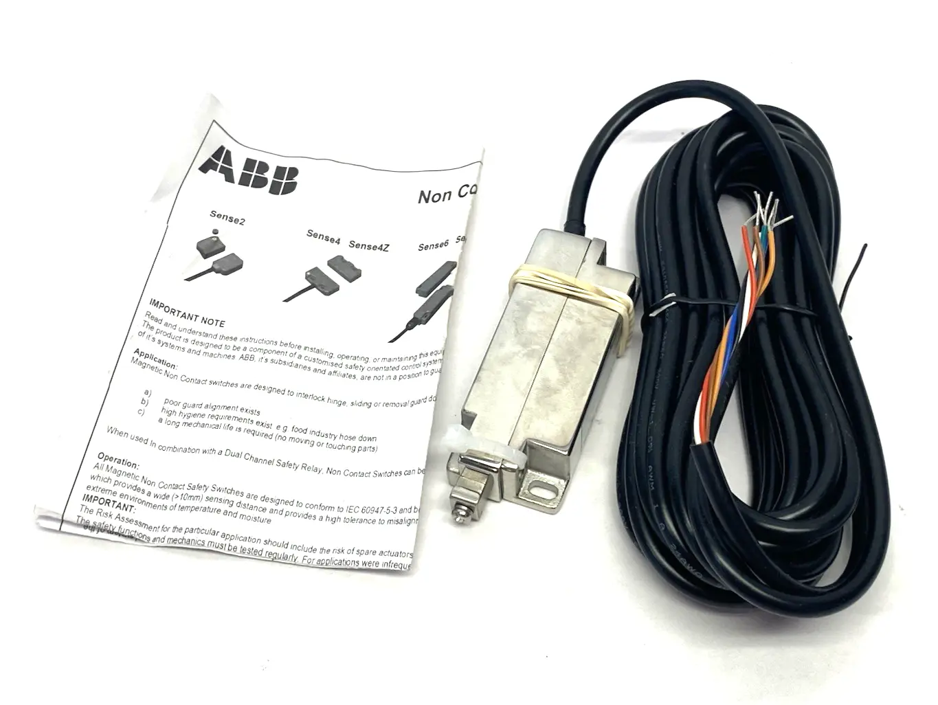 New | in-Stock ABB Magnetic Safety Switch Non-Contact SENSE 10 EX SS 5M CBL 2NC/1NO Relays & Switches Michigan US | Maverick Industrial Sales #1391045