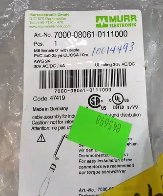 MURR 7000-08061-0111000 Female Conector cable Loc5D18