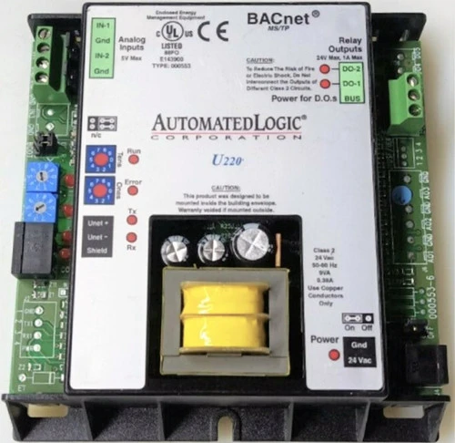Automated Logic U220 Versatile Unitary Controller for Fan Coils Lighting Etc [New]