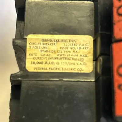 Used FEDERAL PACIFIC NA240 Miscellaneous Equipment (Electrical & Power) | Surplus Asset Holdings #1198415
