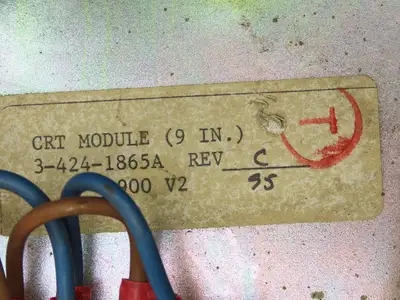 Cincinnati Milacron 3-424-1865A Control Panel Operator Interface 9" CRT Monitor