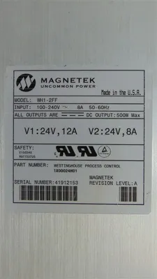 Magnetek Emerson WH1-2FF Ovation Power Supply Module 1X00024H01 Rev. A Used