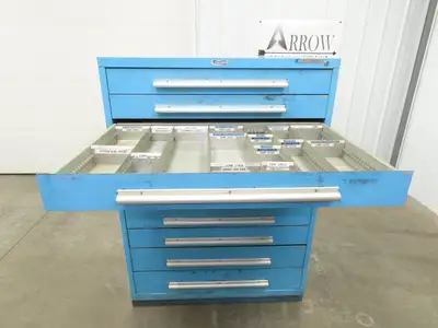 Nu-Era Modular Tool Storage Cabinet 10 Drawer 45x28x61" Stanley Vidmar Blue