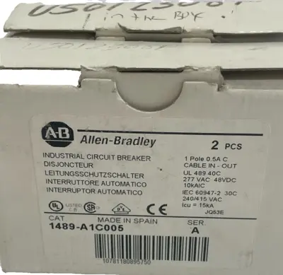 ALLEN BRADLEY 1489-A1C005 CIRCUIT BREAKER SER.A 3 PCS. 1489A1C005 NEW, SURPLUS